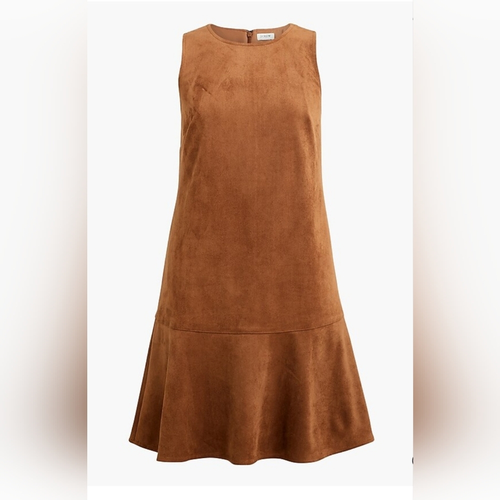 J Crew Faux suede drop waist mini dress